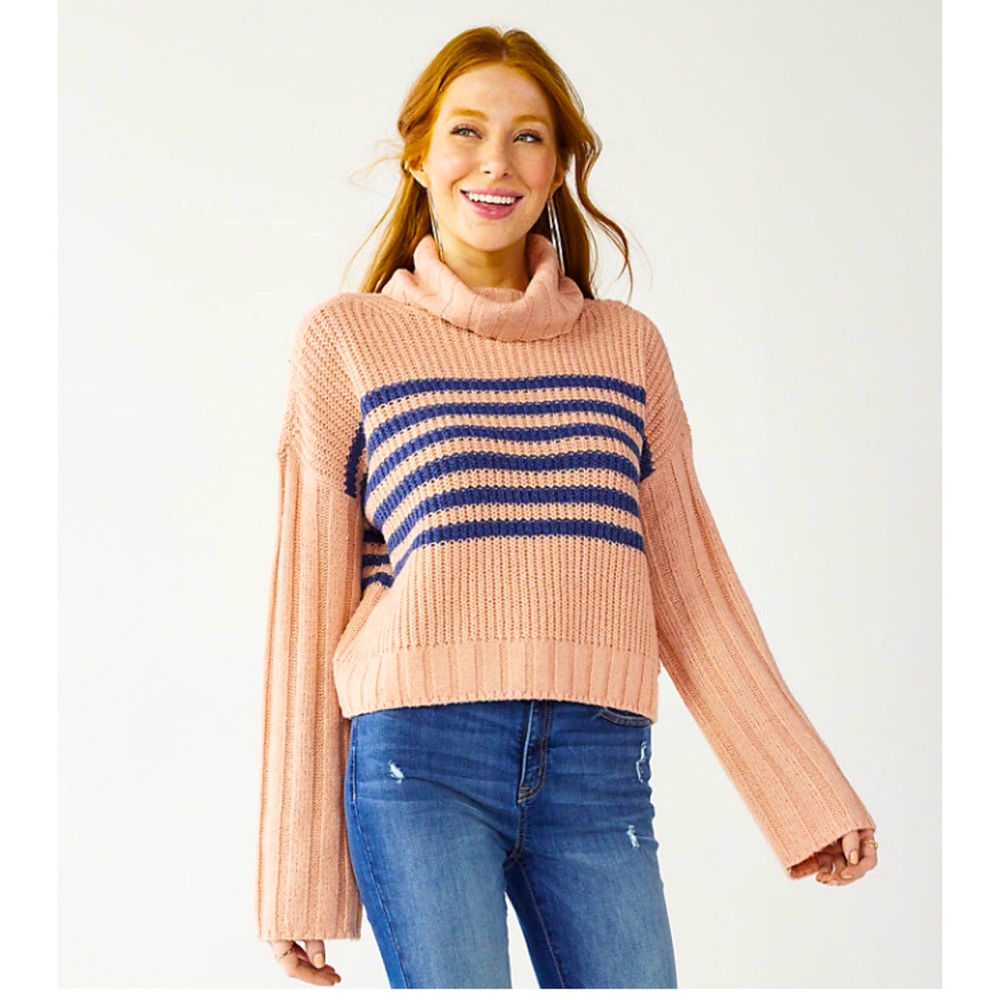 Cropped turtleneck sweater
